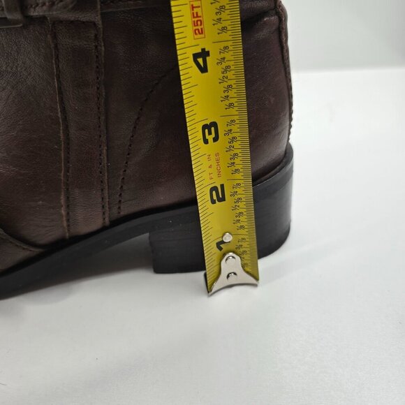 Cole Haan Women Hemlock Boot Brown Leather Moto Buckle Strap Biker Bootie - Picture 6 of 10